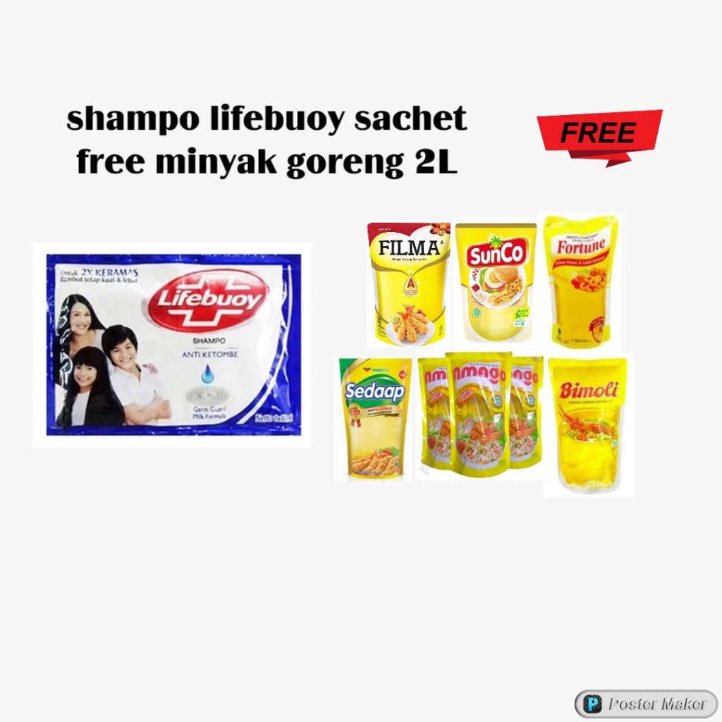 PROMO HARI INI SHAMPO LIFEBUOY SACHET FREE MINYAK GORENG 2LITER grosir
