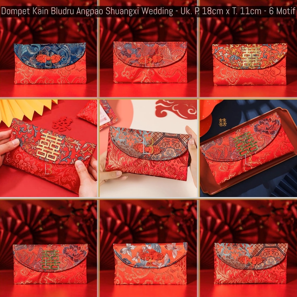 

12.12 SALE Dompet Amplop Angpao Angpau Ampau Ampao Hongbao Hongbau Kain Bludru Bukan Kertas Motif Netral Hadiah Kado Imlek Sincia Ketuk Pintu Uang Susu Hantaran Lamaran Sangjit Wedding Nikah Shuangxi Merah Emas Gold Ukuran Besar Jumbo Panjang XL 1 Pack Pr