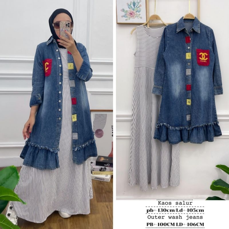 SET SALUR KOMBINASI JEANS 720515