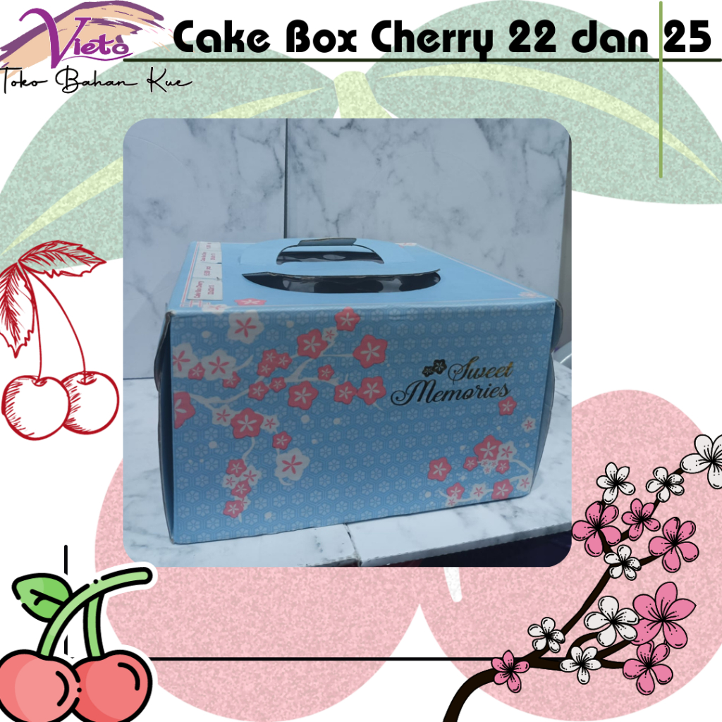 

Box Kue motif cherry/sakura