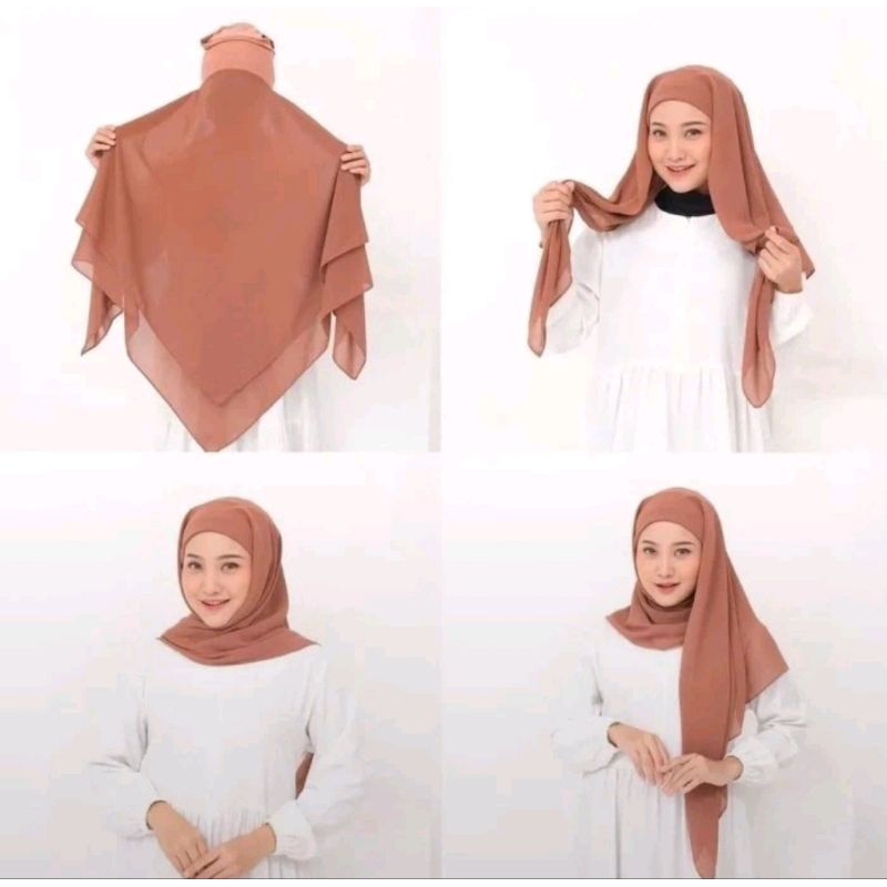 Segi empat instan inner 2 layer, segi empat ceruty, segi empat instan 2 layer, khimar, bergo jersey