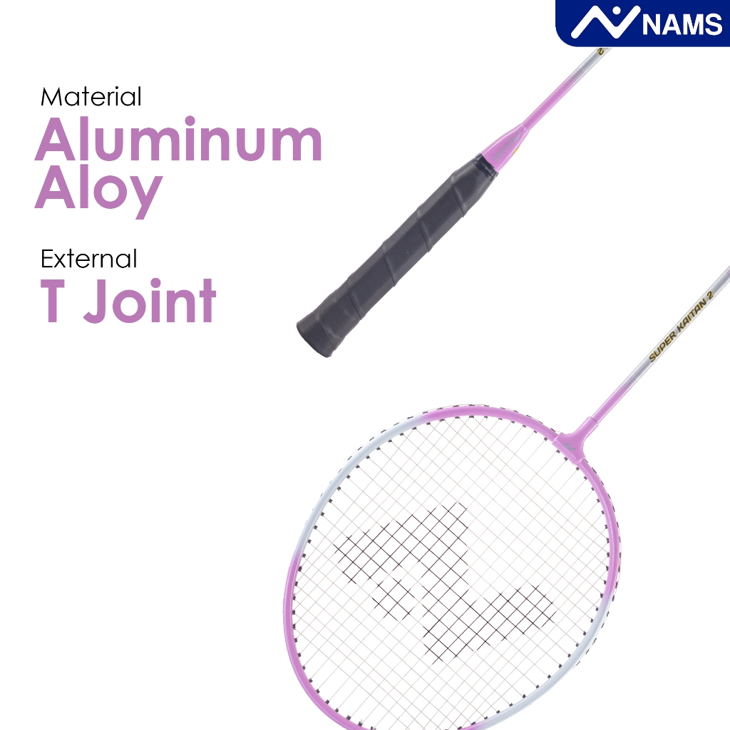 NAMS RAKET BADMINTON UNGU LAVENDER SUPER KAITAN 2 / BULUTANGKIS / ORIGINAL