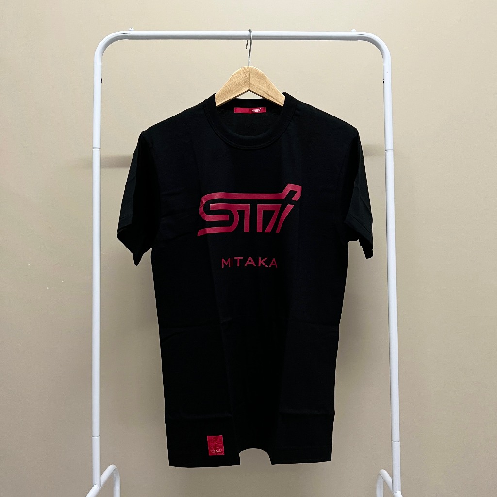 Subaru STi Mitaka JDM 100% Asli Ori Japan Baju Kaos TShirt Black Pria