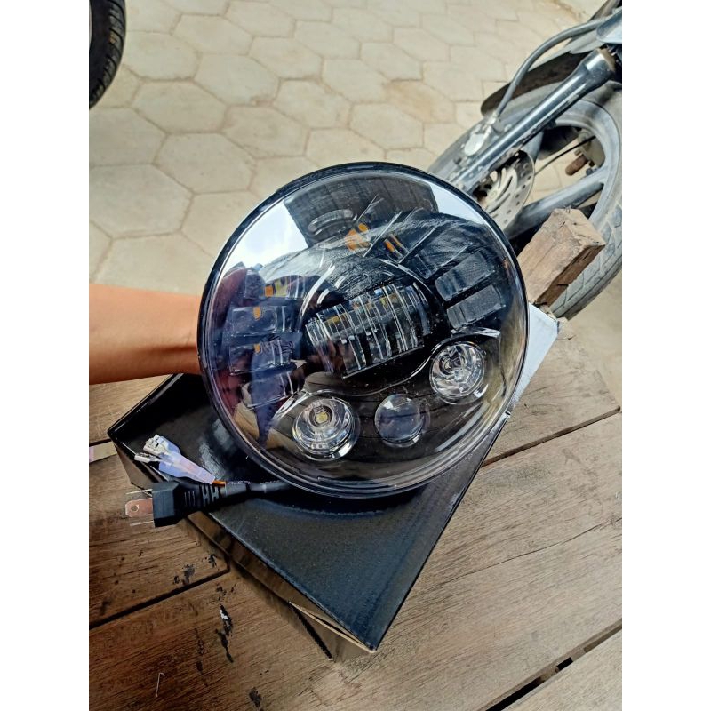 Daymaker 19 Led 7 Inch Dus Hitam CB GL Megapro Ninja Tiger Revo