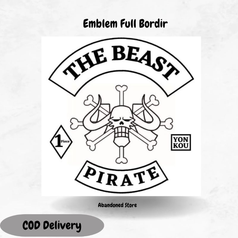 Emblem Bordir Anime / Emblem Punggung Bordir / Emblem Bikers /Patch Emblem one Piece