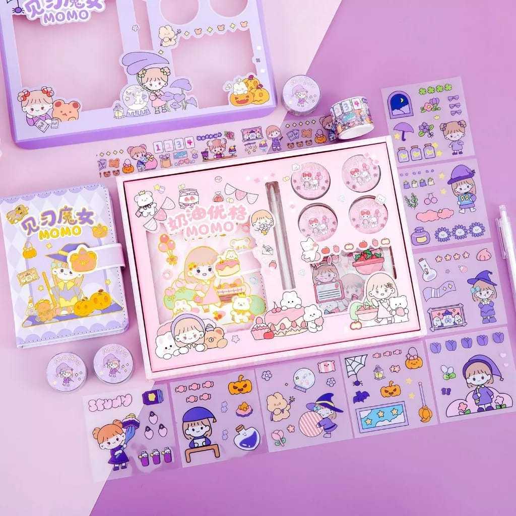 

MRH1 Diary Set Momo Sauce Orinal Buku Jurnal Aesthetic Kado Ulang Tahun Edisi Momo