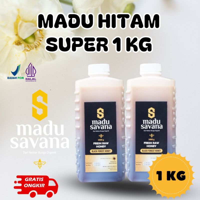 

Madu Hitam Murni Hutan Liar 1kg Madu Savana