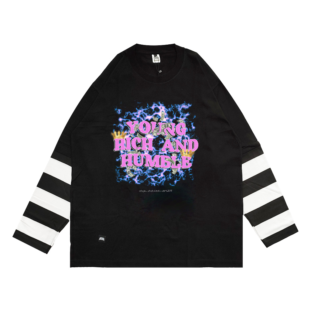 Metamorfosis Clothing - Longsleeve Oversized Tshirt Double Layer Matheo Black Cotton Combed 24s / St