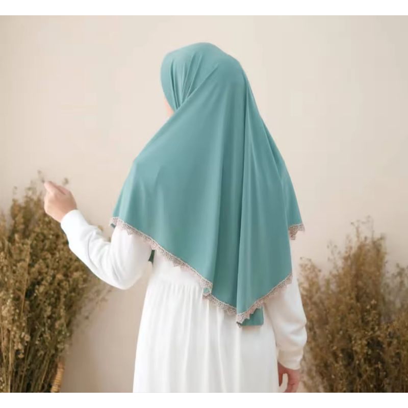 Hijab Instan Juma Renda Prada Kerudung Jeblus Murah Jilbab Jersey