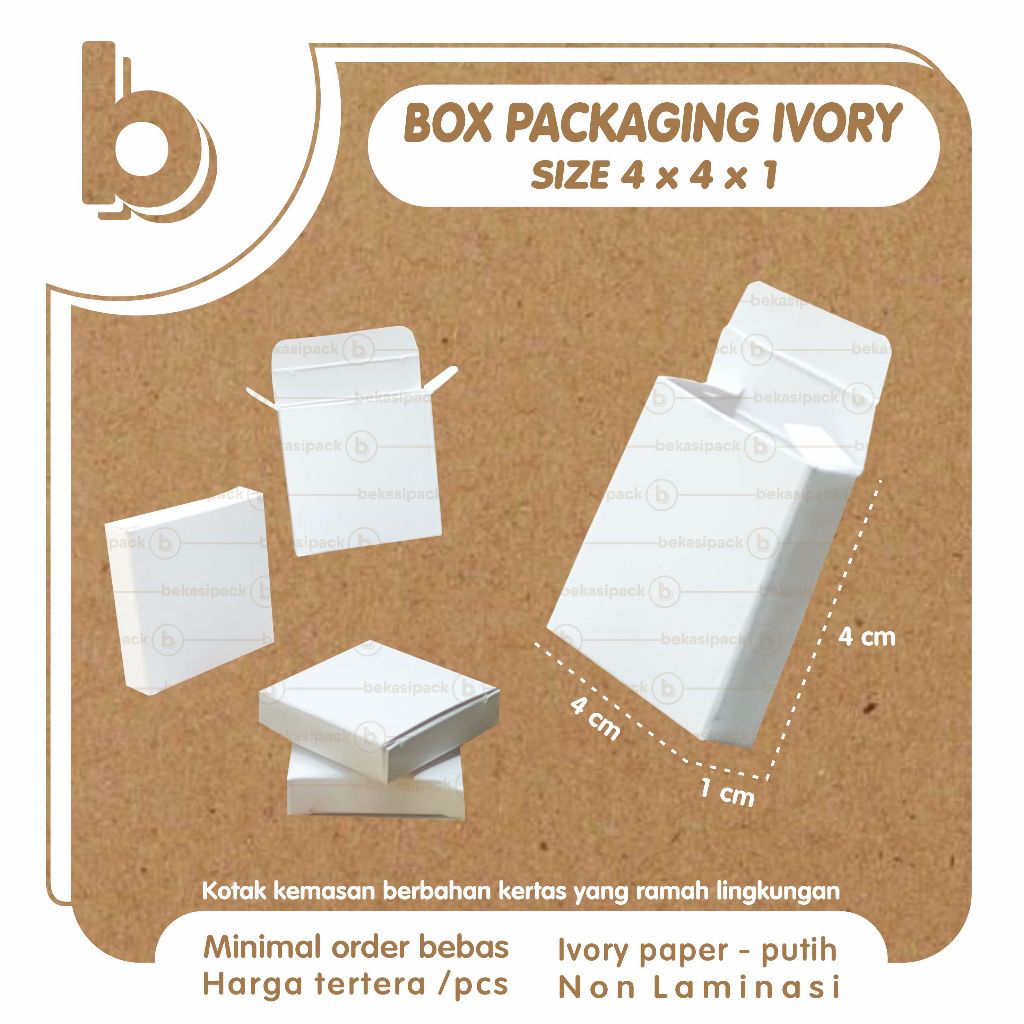 

Box Packaging Ivory 4x4x1 I BPI00435