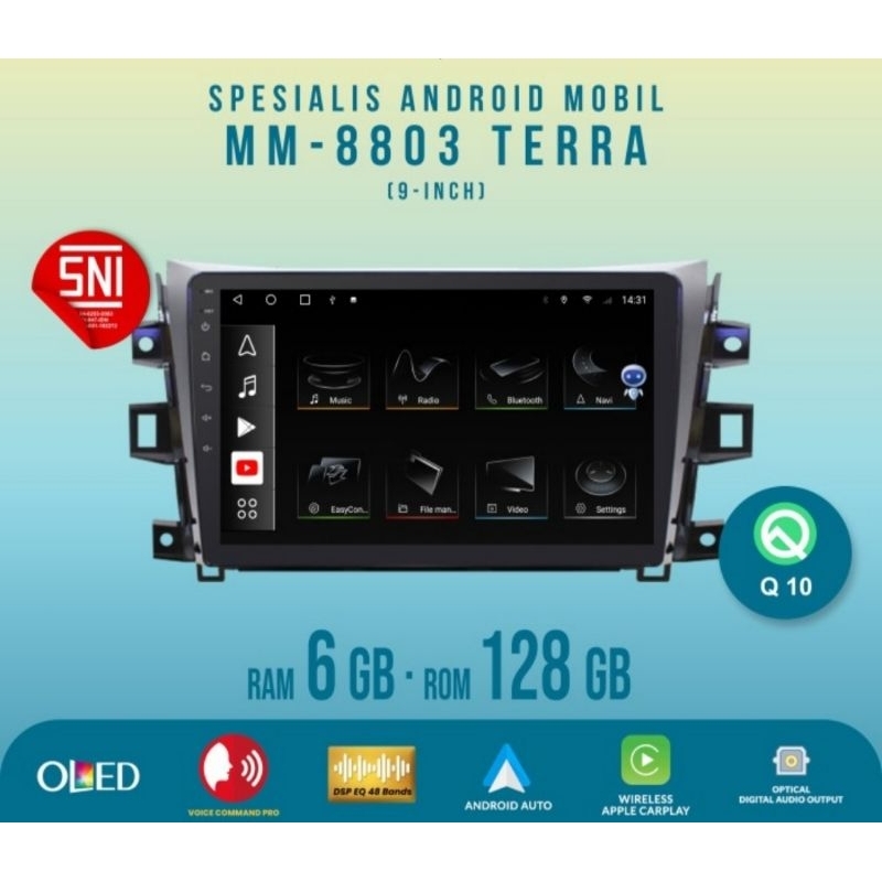 Head unit android Mtech MM 8803 Terra 6/128 GB  9 inch - mm 8803