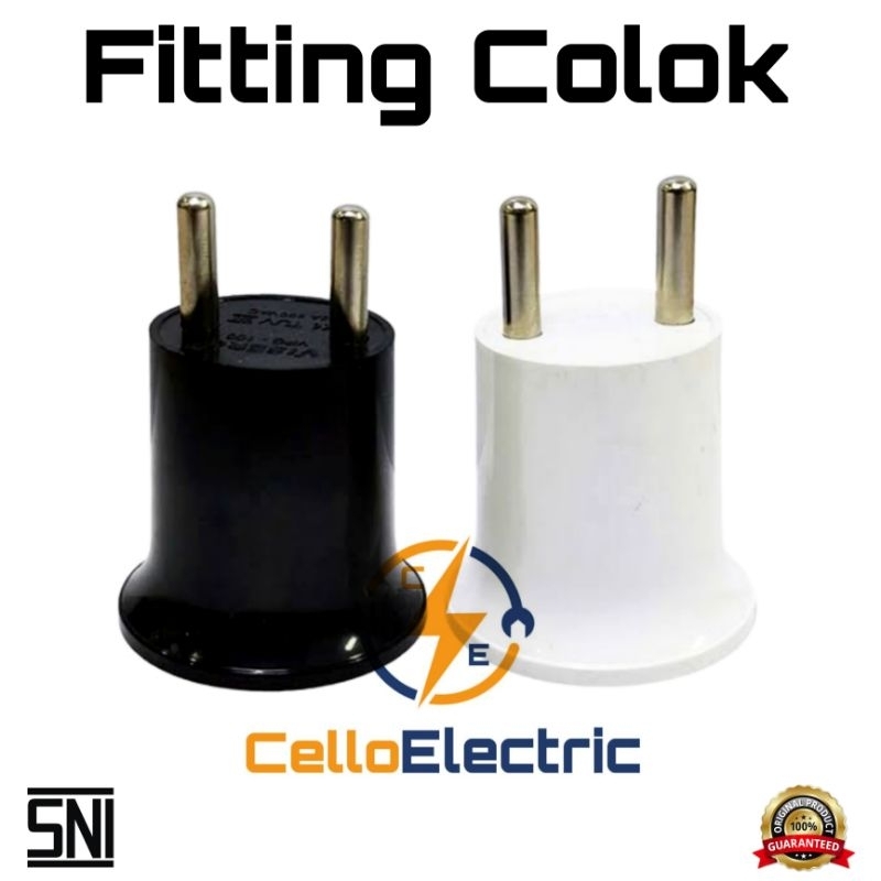 Fitting Colok Hitam / Putih E27 - Fitting Lampu - Fitting Colok Rumah Lampu