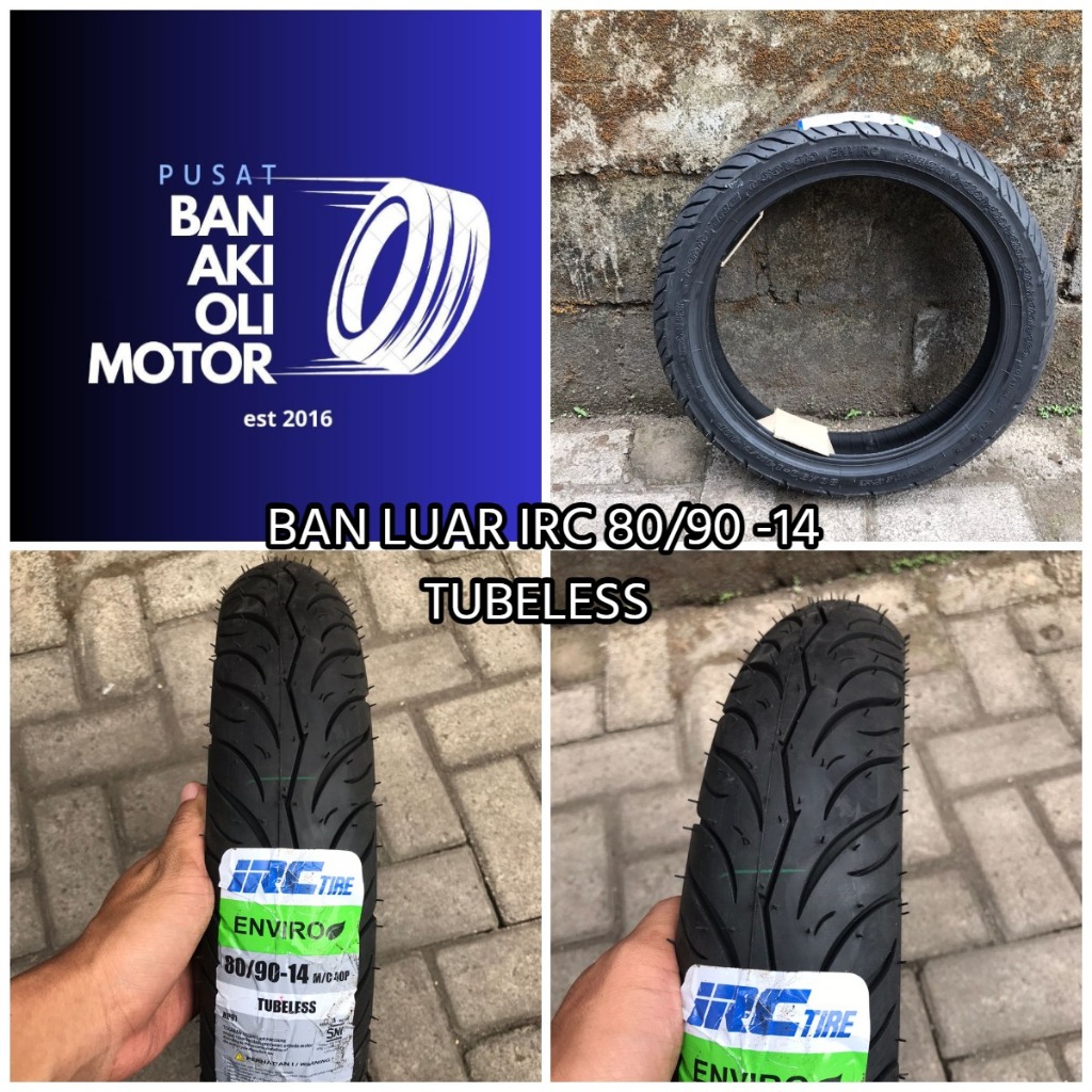 IRC- BAN LUAR IRC 80/90-14 // BAN LUAR IRC UKURAN 80/90 RING 14 NR/NF/SS  ENVIRO TUBELESS
