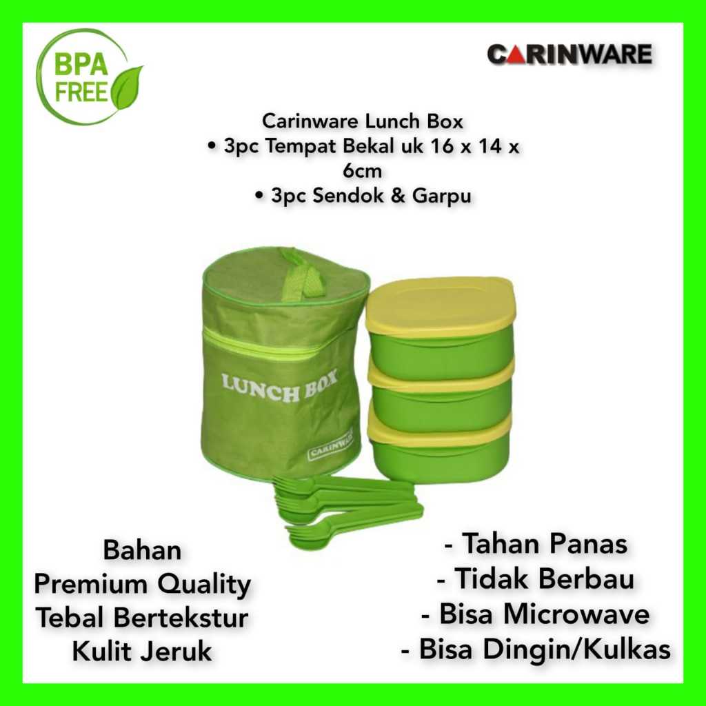 Carinware Lunch box sekat/tempat bekal anak set 3