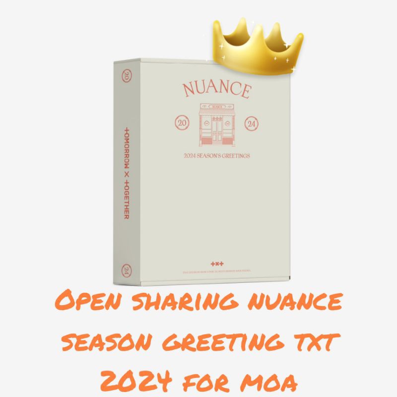 [ OPEN SHARING & .D.P. PO FULLSET ] SEASON GREETING 2024 TOMORROW X TOGETHER NUANCE TXT OUTBOX DESK 