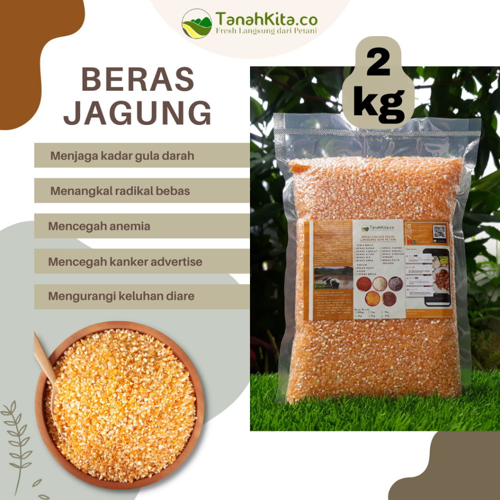 

Beras Jagung Tinggi Serat FRESH langsung dari Petani (2kg - Vacuum)