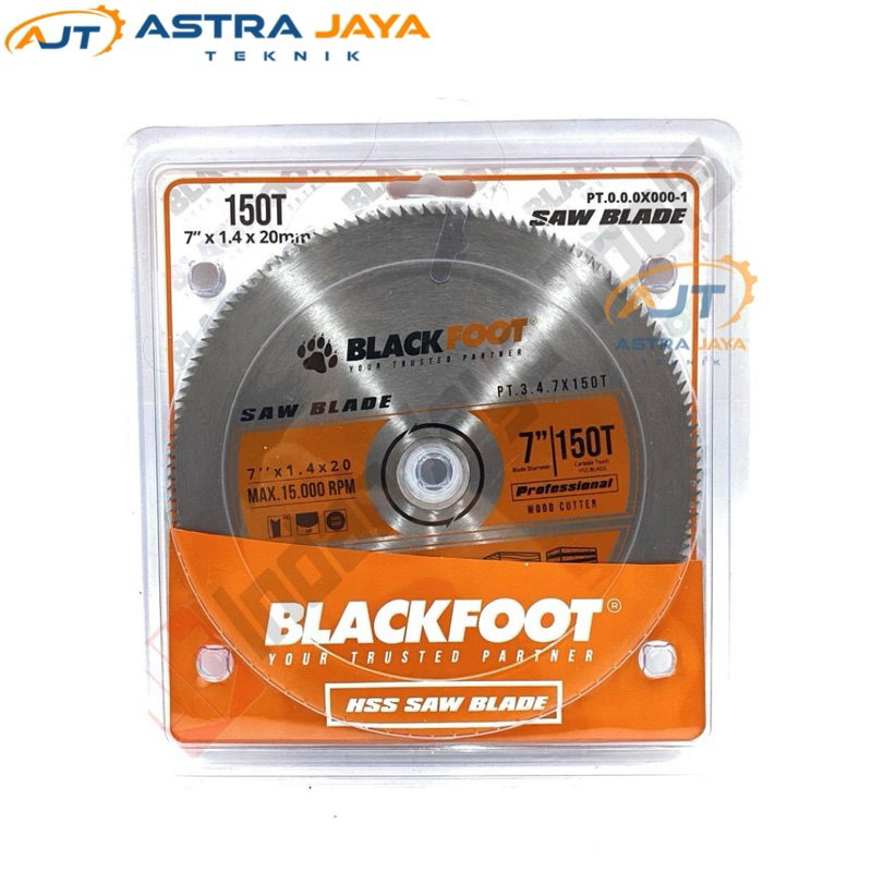 BLACKFOOT Circular Saw Blade 7” x 150T HSS Mata Pisau Potong Kayu Akrilik Triplek Plastik PVC