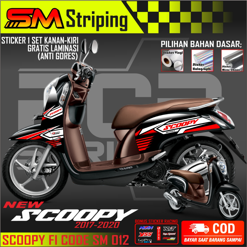 {COD} STRIPING SIMPLE MOTOR SCOOPY FI2013 2016  SAMPAI 2016 VARIASI HONDA SCOOPY FI SM 012