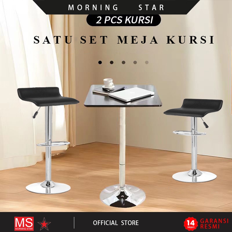 Set Meja Kursi Bar Cafe / 1 Meja Hidrolik 2 Kursi Bar / Kursi Kafe Minimalis / Kursi Makan / Bar Cha