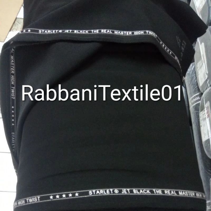 kain Jet black hitamnya pekat Starlet buat Jaz Blazer celana