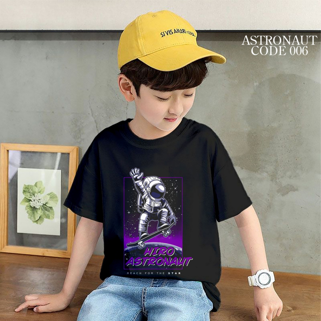 KAOS ANAK KAOS DEWASA LAKI LAKI ANAK PEREMPUAN ASTRONOT SKATE BRANDED TEE PREMIUM IMPORT BAJU ANAK L