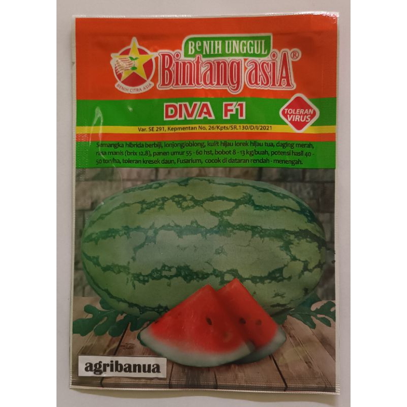 Benih Semangka Hibrida Berbiji DIVA F1 20 gram Bintang asiA