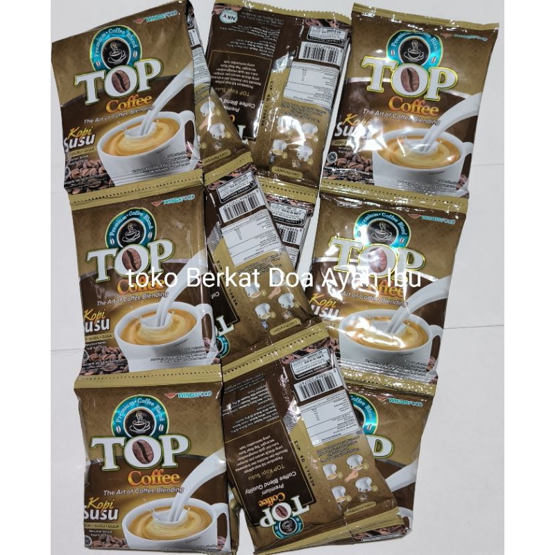 

top coffee kopi susu + gula renceng 12 pcs