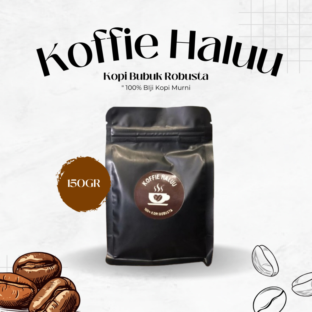 

Kopi Bubuk Robusta Haluu 150gr | 100% Murni Biji Kopi