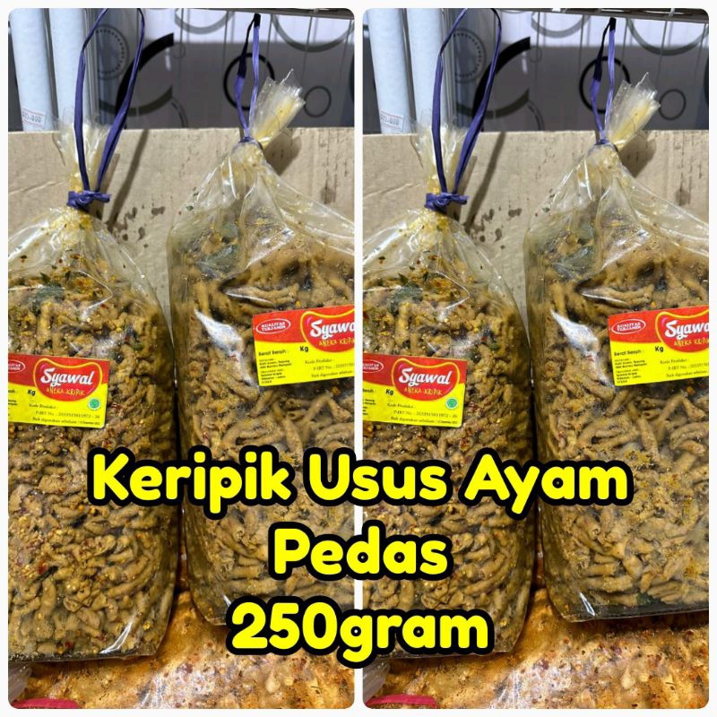 

Keripik Usus Ayam Pedas Syawal 250gram