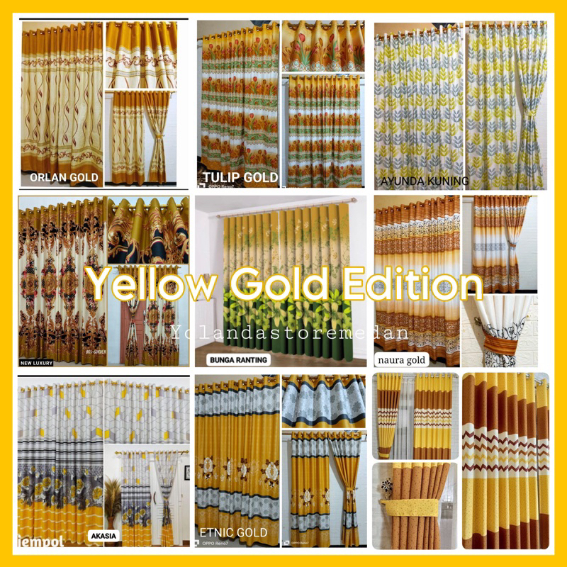 Gorden smokring 12 ring embos pintu dan jendela ** Yellow Gold Edition