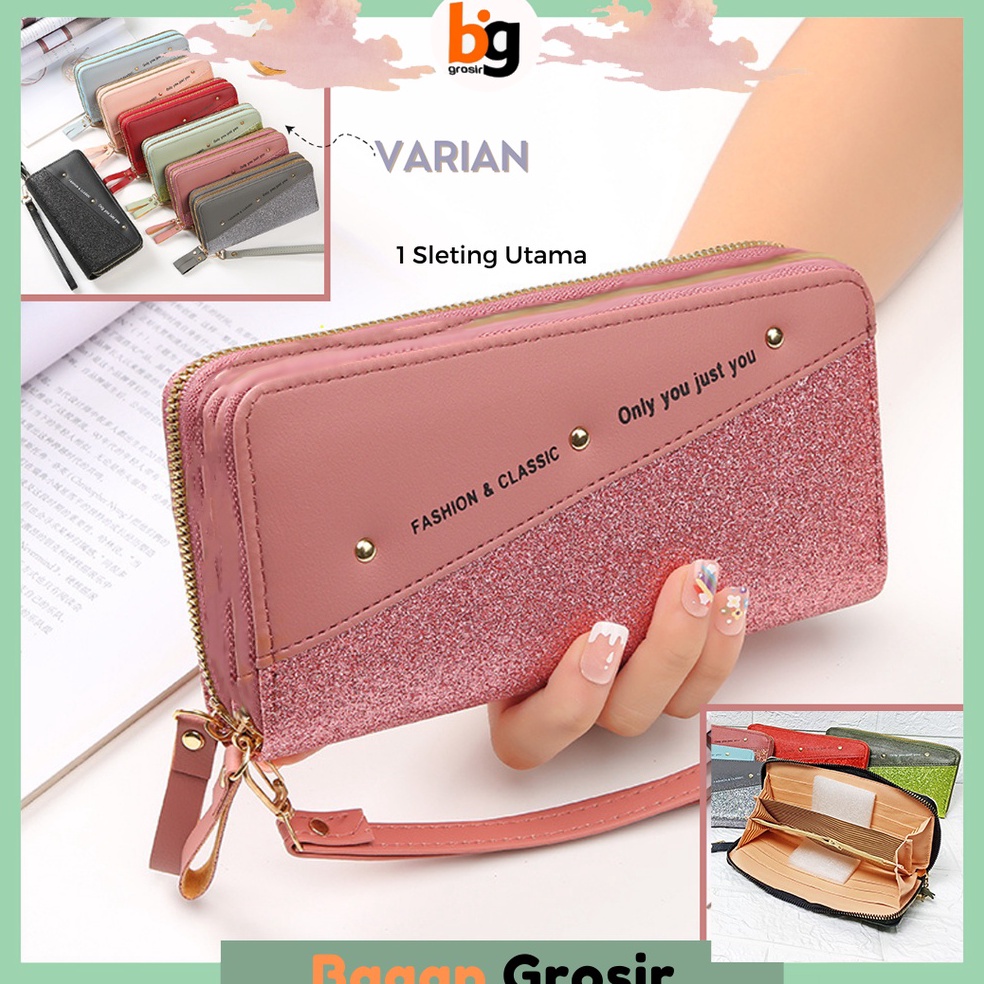⇚ BG / COD / DOMPET PANJANG WANITA MULTIFUNGSI FASHION IMPORT RESLETING / DOMPET PANJANG TERBARU / D