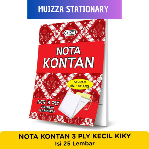 

KIKY Nota Kontan 3 Ply / 3 Rangkap Kecil (Uk. 10.5 x 15.5 cm) - 1 Buku