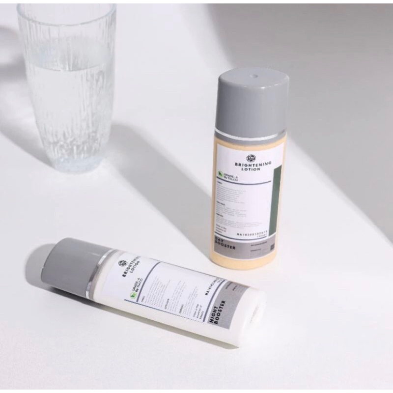 ( READYSTOK ) PAKET BADAN LOTION BOSTER PAGI DAN MALAM GRADE A BY TM.CO PEMUTIH BADAN CEPAT