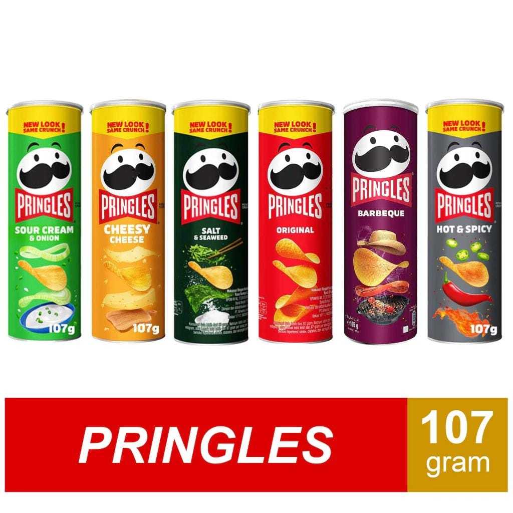 pringles potato crispy/ pringles 107gr/pringles snack kemasan besar