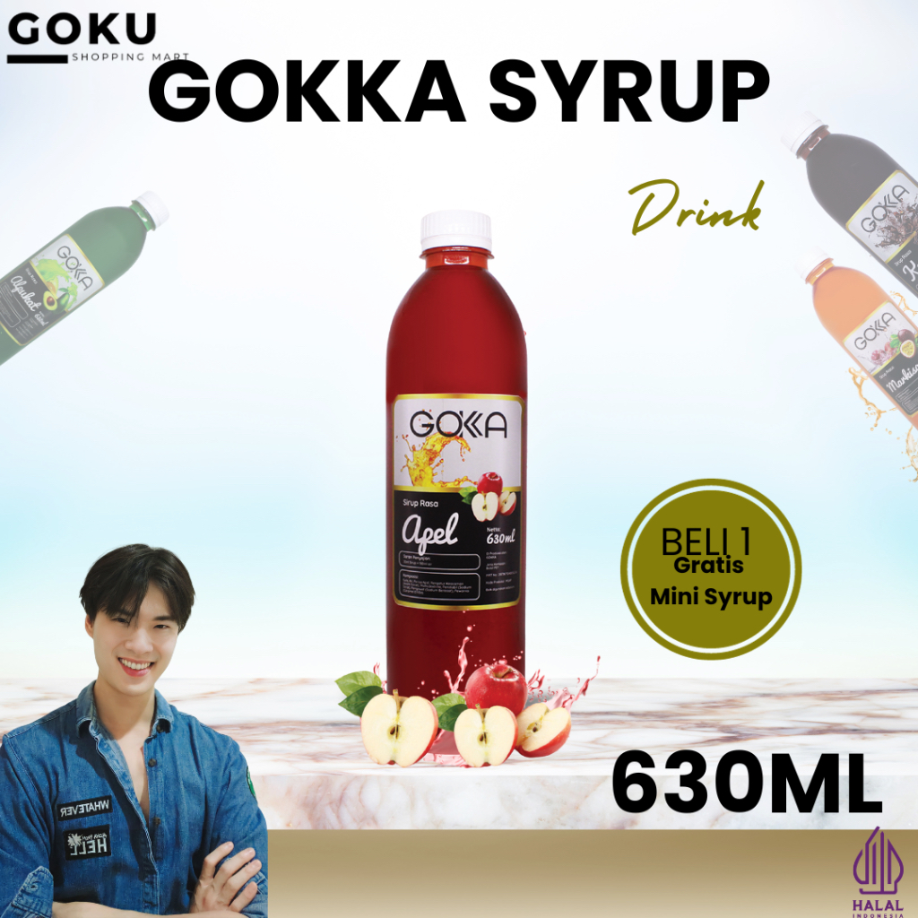 

Minuman Sirup 630ml Gokka Syrup Rasa Apel / Apple