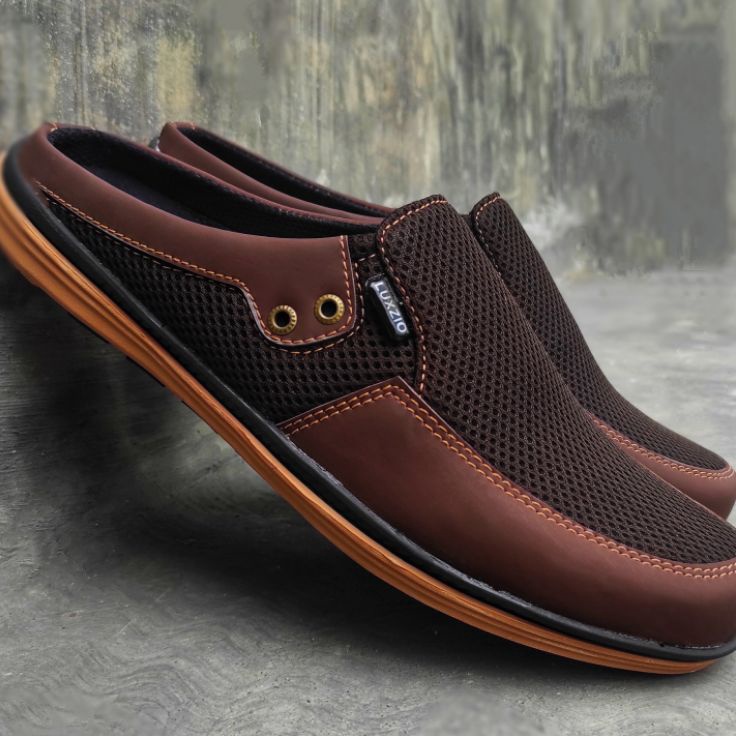 Silahkan Belanja Bustong Slop Selop Sepatu Sandal Kulit Pria Slip On Kasual Sintetis Kerja Kantoran 