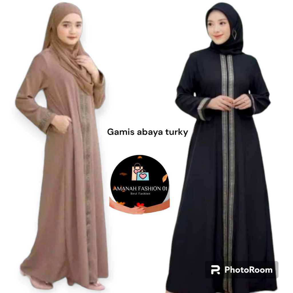Gamis ABAYA HITAM Wanita Kekinian New Model Kekinian Terbaru 2022-2023 Lebaran kombi S M L XL Gamis 