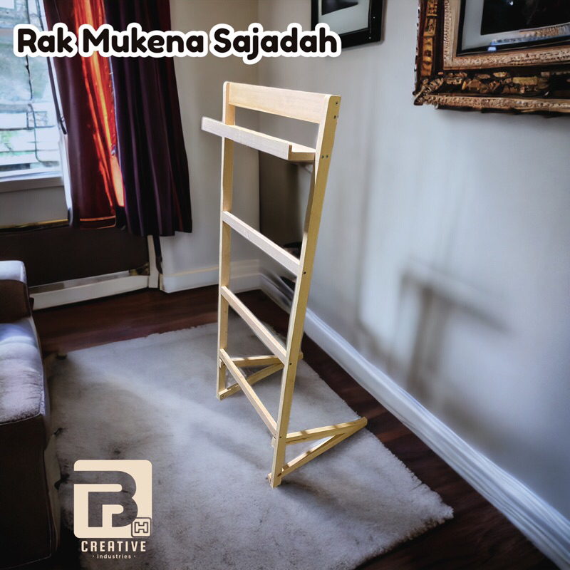 Rak Mukena dan Sajadah Rak Handuk Kayu Gantungan Baju