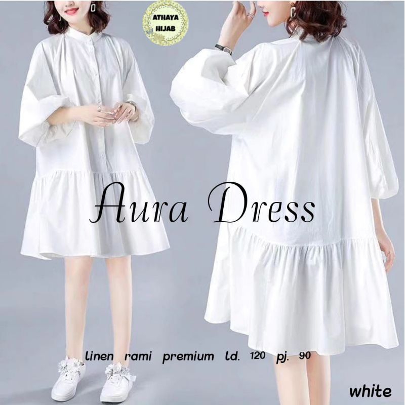 Aura Dress Ori By Athaya - Dress Korean - Mini Dress Kasual Polos Jumbo Ld 120 [ READY COD ]