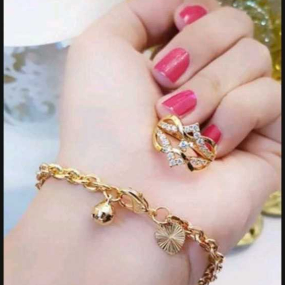 Lumina Vera - COD Aksesoris Gelang Free Cincin Emas 24k Titanium Asli Anti Karat Wanita Dewasa