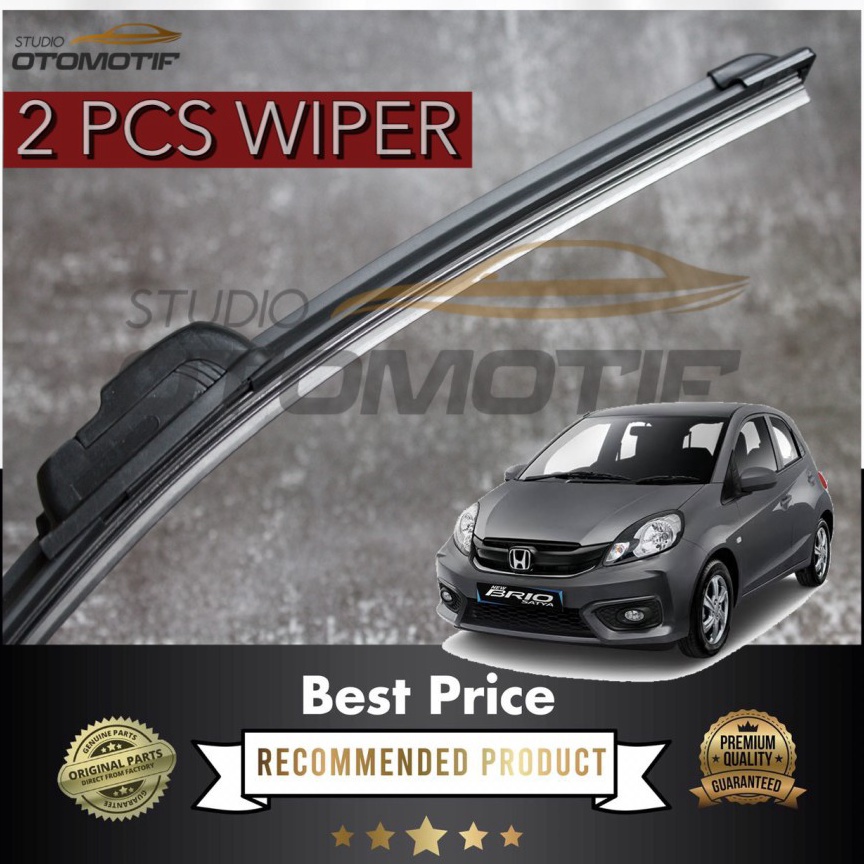 MURAH BANGET WIPER BRIO LAMA SATYA FRAMELESS 22-16 / WIPER FRAMELESS BRIO 2011-2017