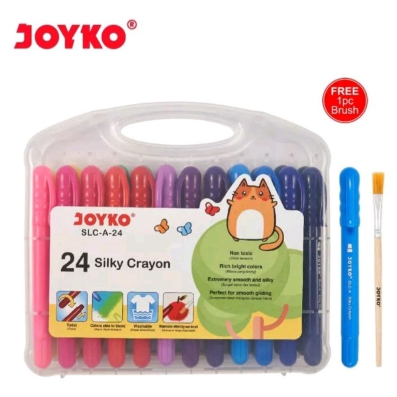 

Bisa COD [ SET ] KRAYON HALUS / SILKY CRAYON JOYKO SLC-A-24 24 WARNA !