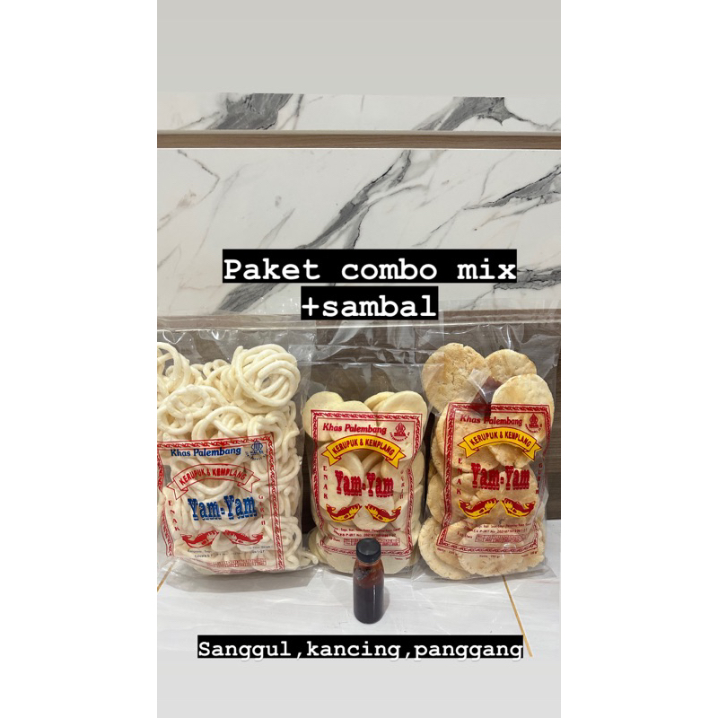 

paket kemplang combo mix + sambal