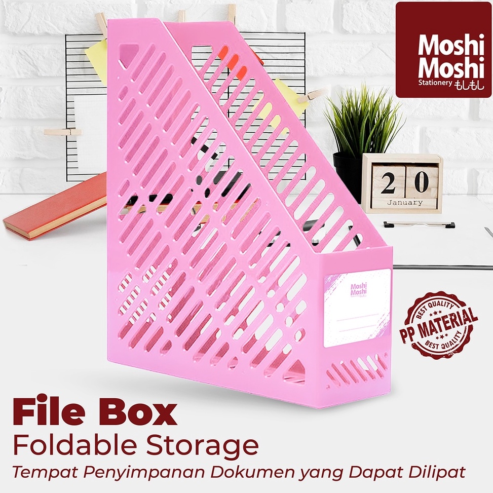 

[JS7] File Box Moshi Foldable Storage Tempat Penyimpan Lipat Dokumen Kantor ahqnh