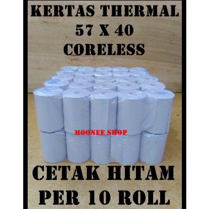 

Terbaru 3.3 Kertas Thermal 57 X 40 / 57x40 / 58 x 40 / 58x40 MM Printer Bluetooth Kasir per 10 Roll Polos