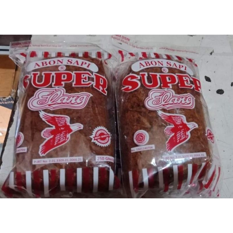 

Abon Sapi SUPER cap ELANG kemasan 250gr Asli Boyolali Manis