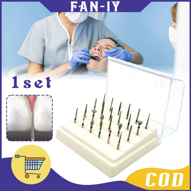 Dental Diamond Bur Bur Diamond Bulat High Speed Set / 24 Mata Bur Gigi