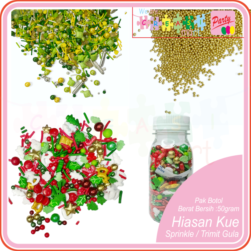 

Sprinkle Cake / Trimit Gula Hiasan Kue Tart Pak Botol 50gram Dekorasi Kue