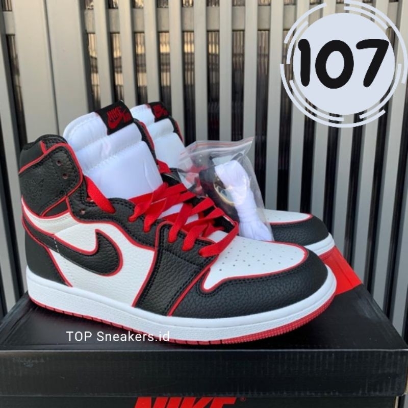 107. SEPATU PRIA SNEAKERS NK A1R JORDAN HIGH OG RED BW N86