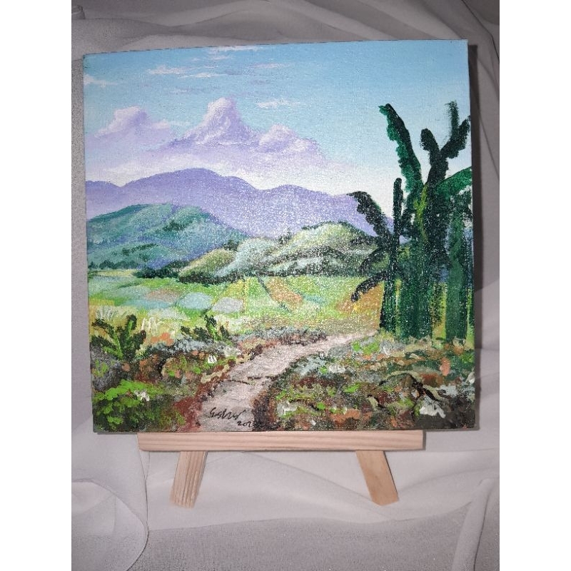 Lukisan Canvas Pemandangan Sawah